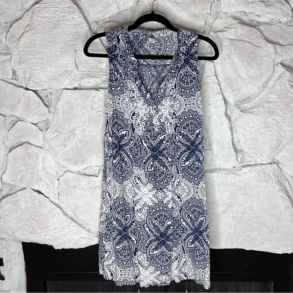 Old Navy | Women’s Sleeveless Blue & White Print Tunic Style Dress, Size S/P/P